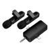 Мікрофон конденсаторний петличний 2 шт HOCO L20C Fair Apple Lightning+Type-C+AUX для смартфона Bluetooth чорний Мікрофон конденсаторний петличний 2 шт HOCO L20C Fair Apple Lightning+Type-C+AUX для смартфона Bluetooth чорний
