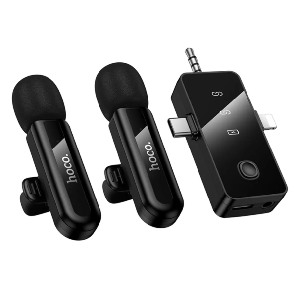 Мікрофон HOCO L20C Fair dual-mic wireless microphone(iP/Type-C/3.5) Чорний new