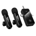 Мікрофон конденсаторний петличний 2 шт HOCO L20C Fair Apple Lightning+Type-C+AUX для смартфона Bluetooth чорний Мікрофон конденсаторний петличний 2 шт HOCO L20C Fair Apple Lightning+Type-C+AUX для смартфона Bluetooth чорний