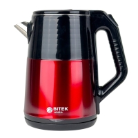 Електрочайник BITEK BT-7819 нержавіюча сталь 2.5 л чорний з червоним