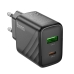 Зарядний блок живлення Type-C+USB HOCO CS23A Sunlight 30 W 2.5 A чорний