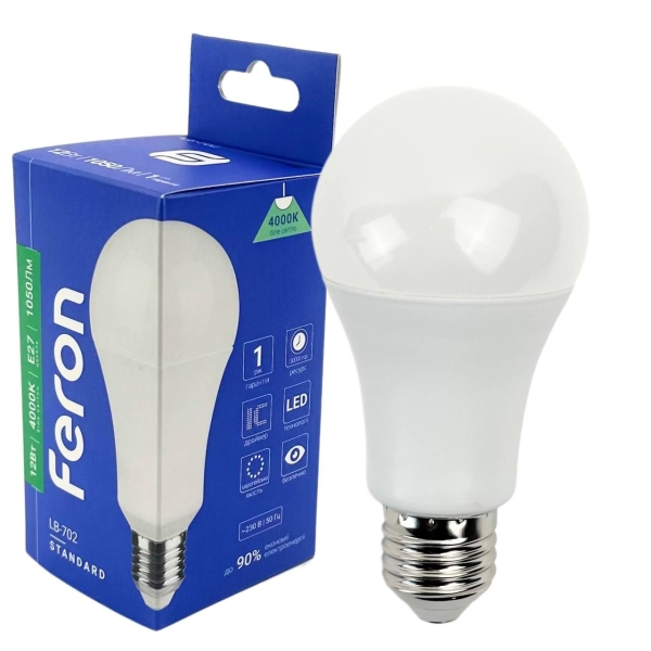 Лампа світлодіодна LED Feron LB-702 E27 12W 4000K 1050Lm нейтральний білий
