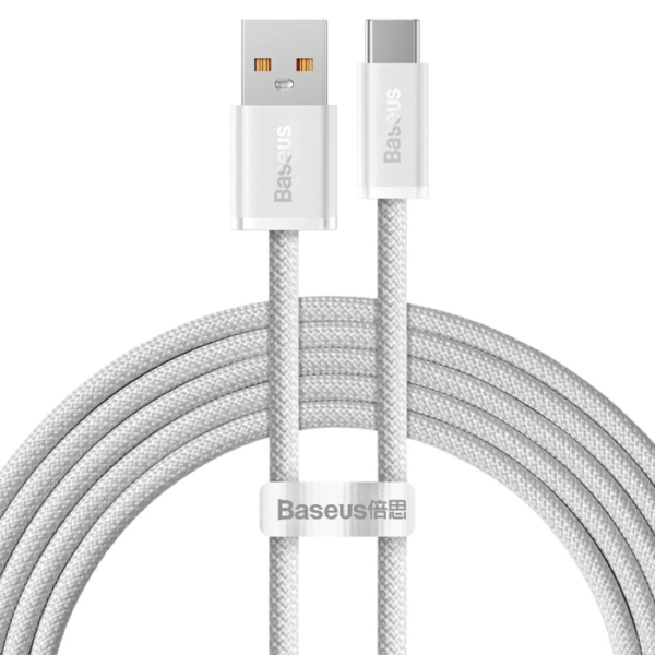 Кабель USB/Type-C 1 м Baseus Dynamic 100 Вт білий Кабель USB/Type-C 1 м Baseus Dynamic 100 Вт білий