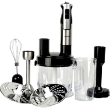 Блендер занурювальний з чашею 7в1 Vilgrand VBH12071 1200 Вт 1.5 л чорний зі сріблястий