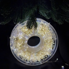 Світлодіодна гірлянда-нитка мідний дріт 2000 LED Роса D-Top-198 USB на котушці з пультом крапля 100 м теплий білий