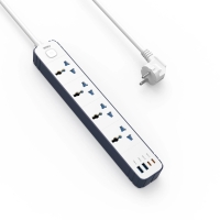 Мережевий фільтр-подовжувач 4 розетки WiWU Wi-S007 Power Strip GaN 2хUSB/2хType C 10 А 2 м білий
