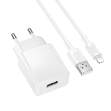 Зарядний пристрій з кабелем USB/Apple Lightning 1 м BOROFONE BAS71A Source 10.5 W 5 V 2.1 А білий
