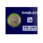 Батарейка кругла (таблетка) Rablex AG8 LR55 лужна