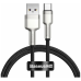 Кабель USB/Type-C 1 м Baseus Cafule Series Metal 66 Вт чорний зі сріблястим
