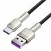 Кабель USB/Type-C 1 м Baseus Cafule Series Metal 66 Вт чорний зі сріблястим