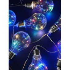 / Світлодіодна гірлянда-нитка Едісона прозорий дріт 75 LED Euro Led 2.5 м мульти