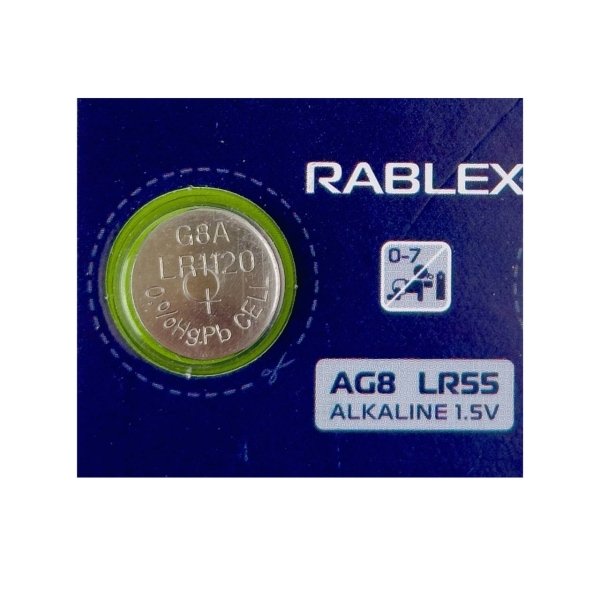 Батарейка кругла (таблетка) Rablex AG8 LR55 лужна