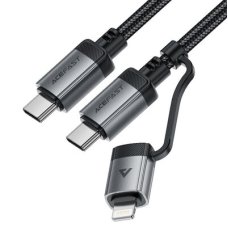Кабель ACEFAST C20-01 USB-C to USB-C / Lightning aluminum alloy connectors charging data cable Black new