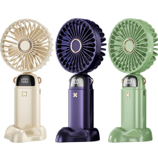 Вентилятор портативний Mini fan M15 діаметр 9 см з підставкою для телефону та дисплеєм рожевий new