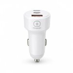 Автомобільний зарядний пристрій 2хType-C+USB WUW C244 55 W білий