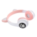 Навушники дитячі бездротові накладні AKS-28 LED MP3 Bluetooth з вушками рожевий