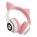 Навушники дитячі бездротові накладні AKS-28 LED MP3 Bluetooth з вушками рожевий