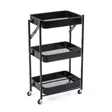 Етажерка на колесах складана SW-00002099 77 х 46 см метал чорний