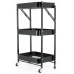 Етажерка на колесах складана SW-00002099 77 х 46 см метал чорний