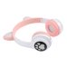 Навушники дитячі бездротові накладні AKS-28 LED MP3 Bluetooth з вушками рожевий
