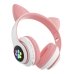 Навушники дитячі бездротові накладні AKS-28 LED MP3 Bluetooth з вушками рожевий