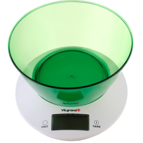 Ваги кухонні електронні до 5 кг Vilgrand VKS-533C точність 1 г зелений