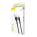 Кабель USB/Apple Lightning 1 м Baseus Cafule Cable 2.4 A чорний з золотистим