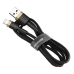 Кабель USB/Apple Lightning 1 м Baseus Cafule Cable 2.4 A чорний з золотистим