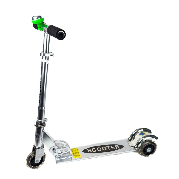 Самокат дитячий Scooter 3-колісний алюмінієвий сріблястий