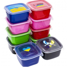 / Контейнер квадратний "Фаворит" 1,3л з малюнком БП-216 "Патріотичний" new