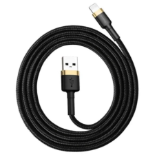 Кабель USB/Apple Lightning 1 м Baseus Cafule Cable 2.4 A чорний з золотистим new
