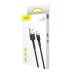 Кабель USB/Apple Lightning 1 м Baseus Cafule Cable 2.4 A чорний з золотистим Кабель USB/Apple Lightning 1 м Baseus Cafule Cable 2.4 A чорний з золотистим