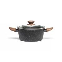 Каструля мармурове покриття Hölmer CR-1342-FAMWL Natural з кришкою 4.2 л чорний