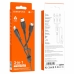Кабель 3в1 USB/Apple Lightning+Type-C+microUSB 1 м BOROFONE BX71 чорний