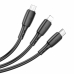 Кабель 3в1 USB/Apple Lightning+Type-C+microUSB 1 м BOROFONE BX71 чорний