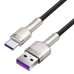 Кабель USB/Type-C 2 м Baseus Cafule Series Metal 66 Вт чорний зі сріблястим