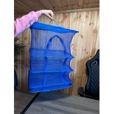 / Сітка для сушіння риби та фруктів 54х54х75 см , синя
