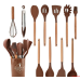 / Силіконовий кухонний набір приладдя Zepline ZP-053 12 предметів (дерево+силікон), коричневий / Силіконовий кухонний набір приладдя Zepline ZP-053 12 предметів (дерево+силікон), коричневий