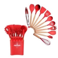 Кухонний набір Zepline ZP-053 настільний 11 предметів силікон червоний