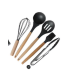 / Силіконовий кухонний набір приладдя Zepline ZP-053 13 предметів (дерево+силікон), сірий