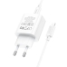 Зарядний пристрій з кабелем Type-C/Apple Lightning 1 м HOCO C76A Pro Majestic 30 W 12 V 2.5 A білий