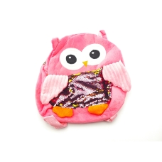 / Рюкзак дитячий, тканинна, сова з паєтками, з підкладкою, рожевий