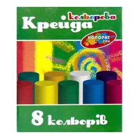Крейда кольорова 8 шт Колорит кругла 8 кольорів