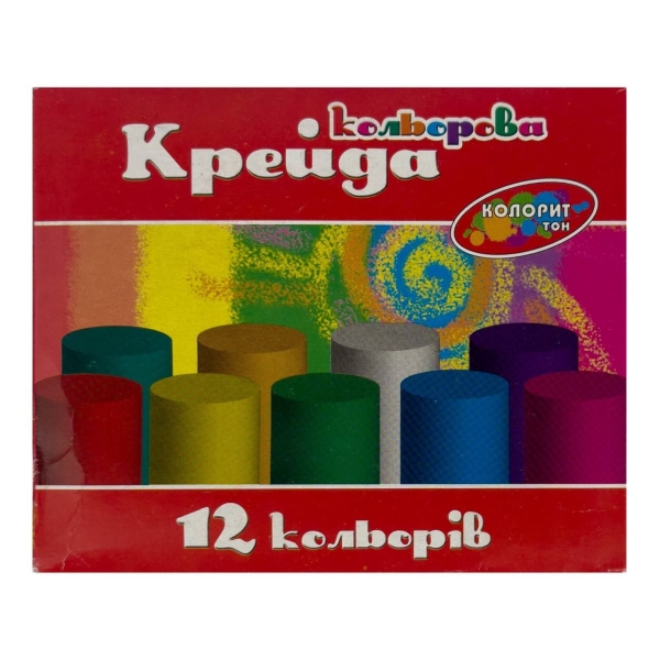 Крейда кольорова 12 шт Колорит МЦК-12 кругла 12 кольорів