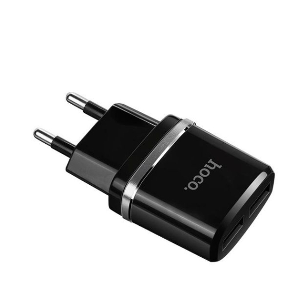 Зарядний блок живлення 2хUSB HOCO C12 5 V 2.4 A чорний