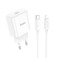 Зарядний пристрій з кабелем Type-C/Apple Lightning 1 м HOCO C76A Pro Majestic 30 W 12 V 2.5 A білий