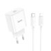 Зарядний пристрій з кабелем Type-C/Apple Lightning 1 м HOCO C76A Pro Majestic 30 W 12 V 2.5 A білий Зарядний пристрій з кабелем Type-C/Apple Lightning 1 м HOCO C76A Pro Majestic 30 W 12 V 2.5 A білий