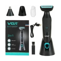 Тример для стрижки волосся та бороди VGR V-601 2в1 USB чорний