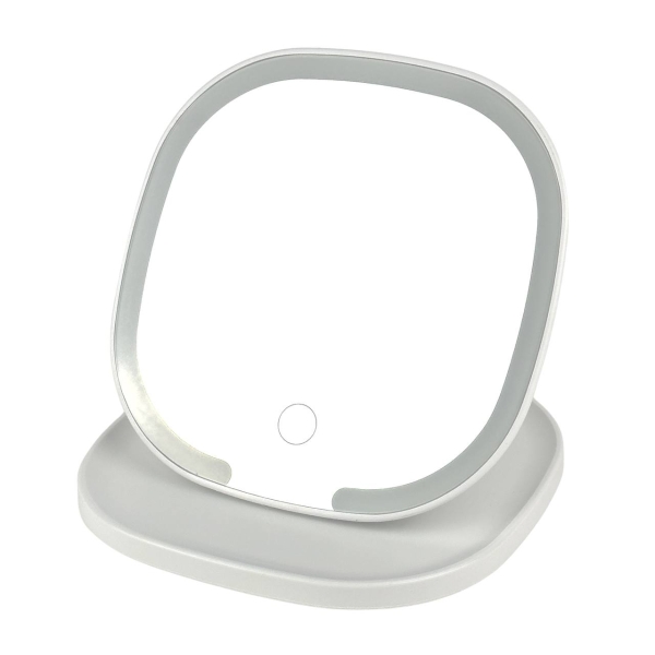 Дзеркало косметичне настільне з LED підсвіткою складане білий