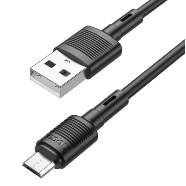 Кабель HOCO X83 USB to Micro 2.4A, 1m, PVC, PVC connectors, Black new